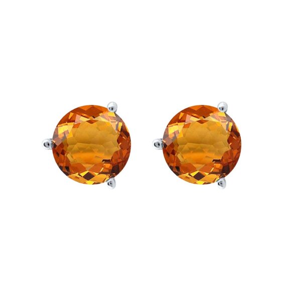6mm Lab Created Gemston Gold Plated 925 Silver Martini Stud Earrings for Women, - Picture 4 of 16